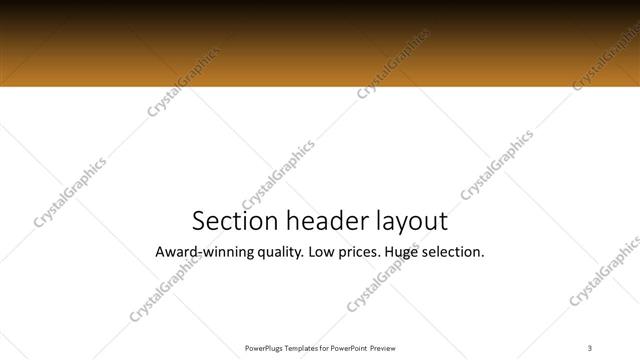 Section Header presentation slide layout