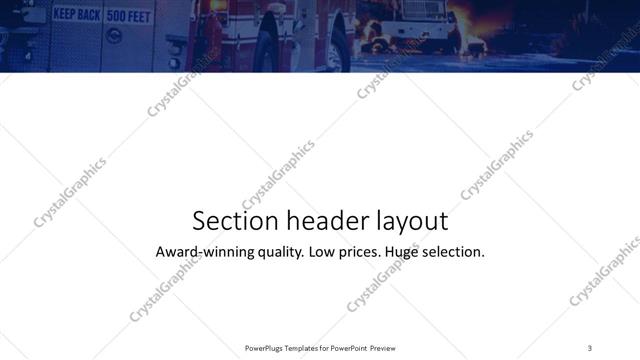 Section Header presentation slide layout