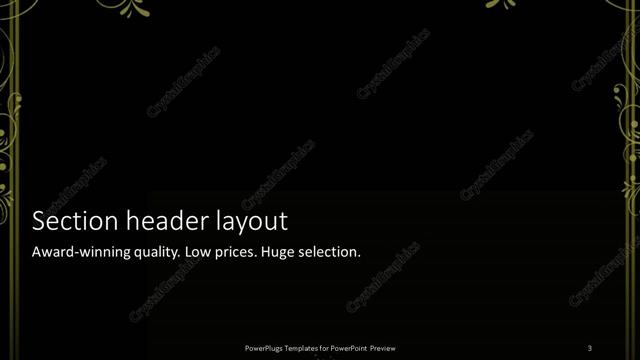 Section Header presentation slide layout