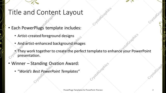 Title and Content presentation slide layout