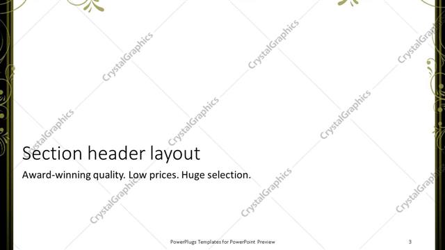 Section Header presentation slide layout
