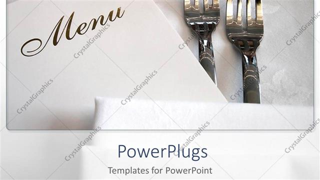  Presentation with white - Two forks and the menu card with white background