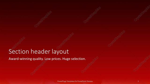 Section Header presentation slide layout