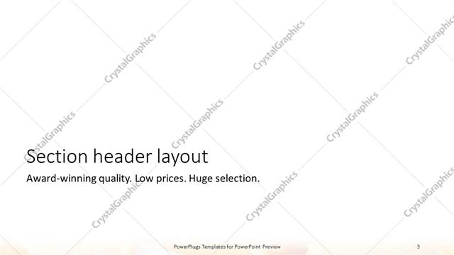 Section Header presentation slide layout