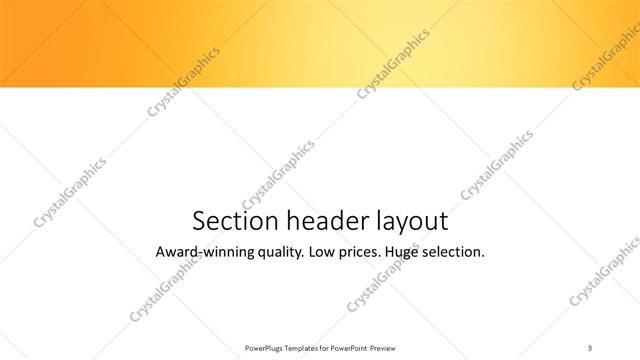 Section Header presentation slide layout