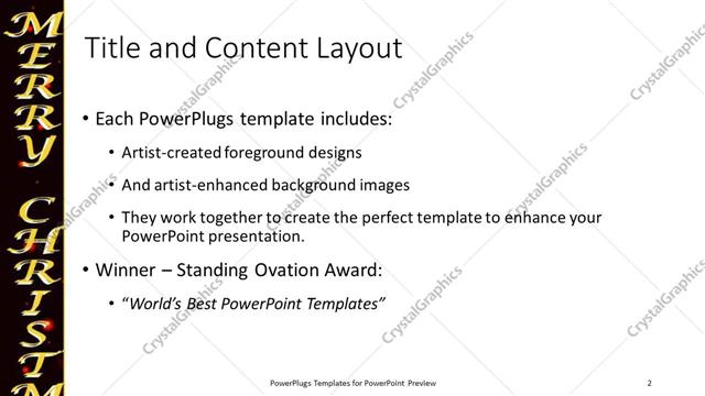 Title and Content presentation slide layout