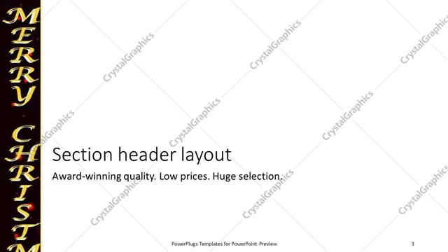 Section Header presentation slide layout