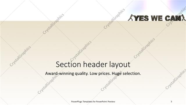 Section Header presentation slide layout