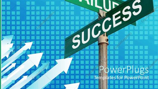  Presentation with failure - Two green sign posts with the text Failure and Success