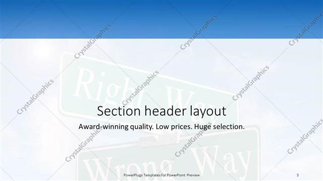 Section Header presentation slide layout