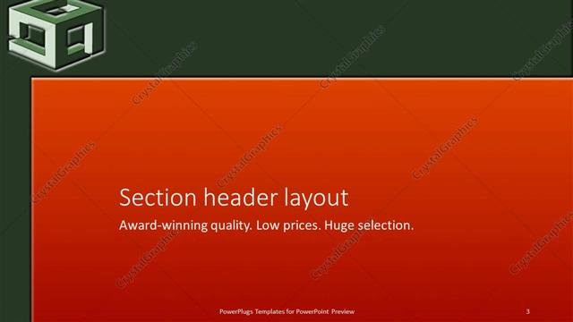 Section Header presentation slide layout