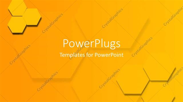  Presentation with hexagons - Two groups of three yellow hexagons