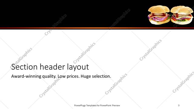 Section Header presentation slide layout