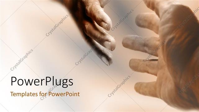  Presentation with colorful hands - Two hands with a colorful background