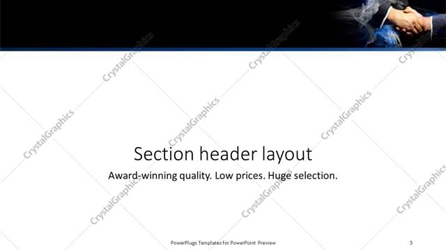 Section Header presentation slide layout