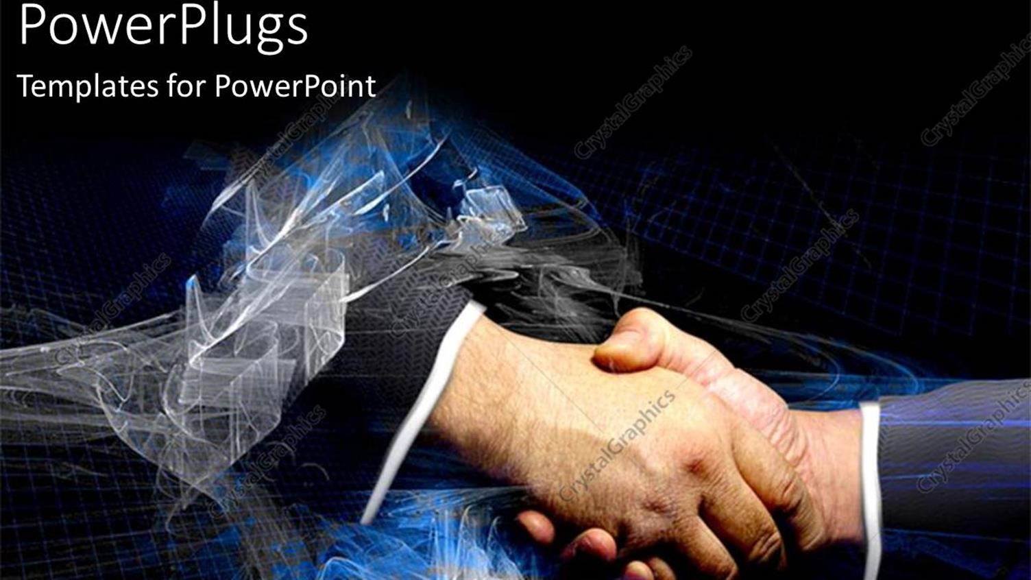 Featuring Two Hands Having a Hand Shake with Swirling White Line Around them