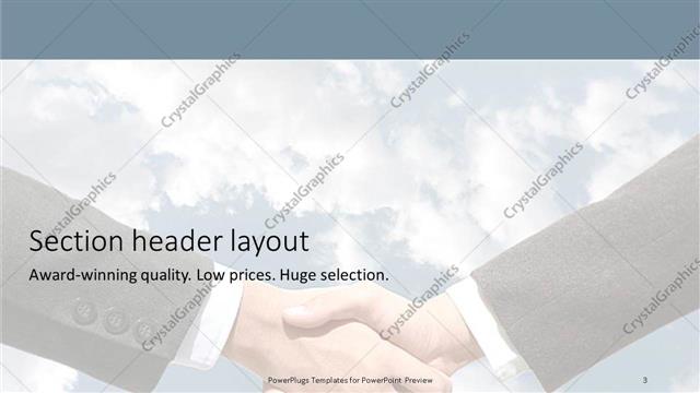 Section Header presentation slide layout