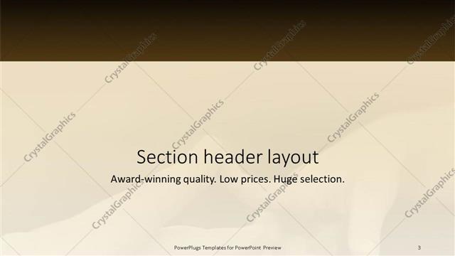 Section Header presentation slide layout