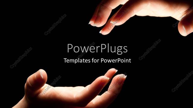  Presentation with black hands - Two hands reaching in the darkness to touch with black color