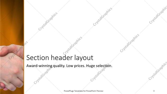Section Header presentation slide layout