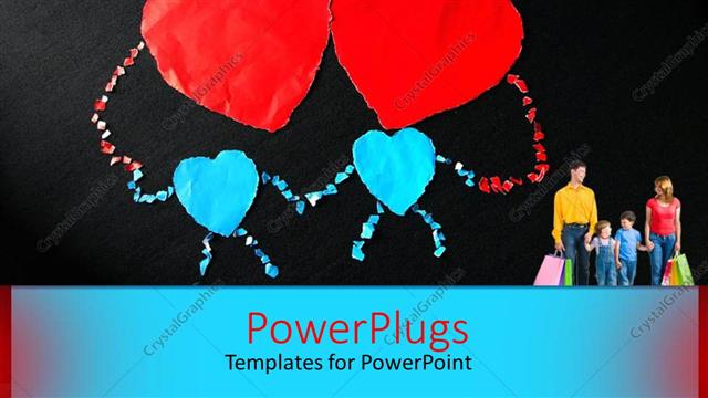  Presentation with family - Two hearts with blackish background and the word family