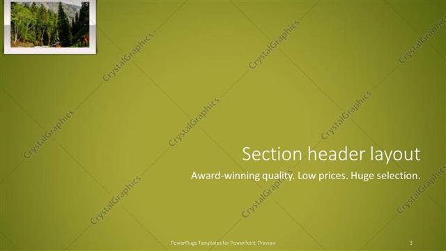 Section Header presentation slide layout