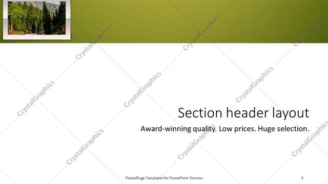 Section Header presentation slide layout