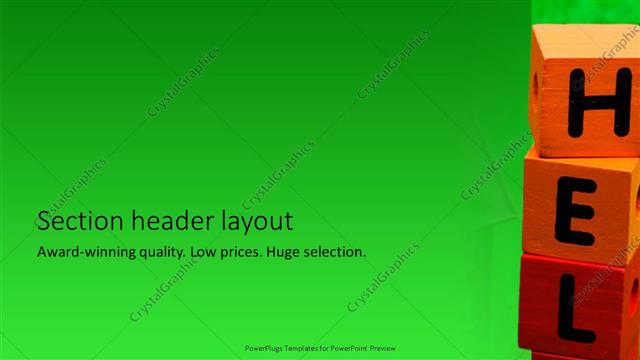 Section Header presentation slide layout