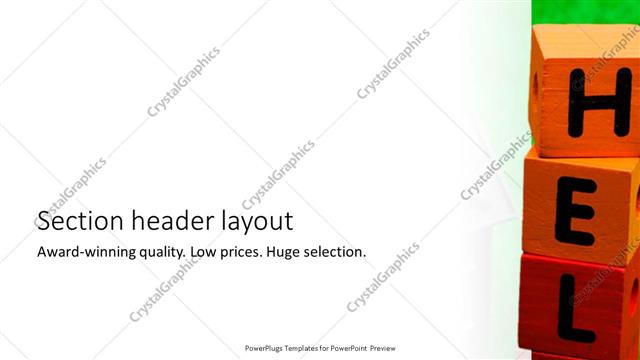 Section Header presentation slide layout