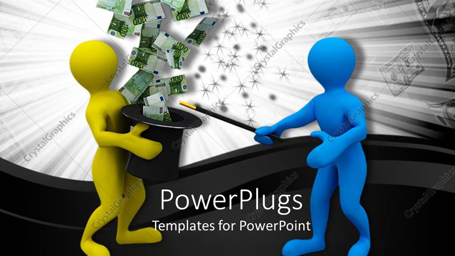 Featuring Two Human Animated Depictions Holding a Hat and Magic Wand