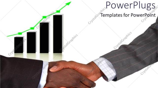  Presentation with black hands - Two humans shaking hands with black bars behind them