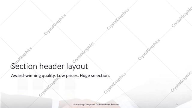 Section Header presentation slide layout