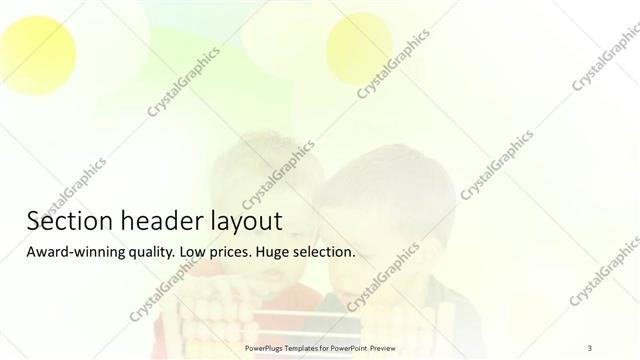 Section Header presentation slide layout