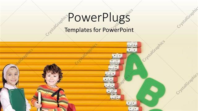  Presentation with lead - Two kids with a number of lead pencils in the background