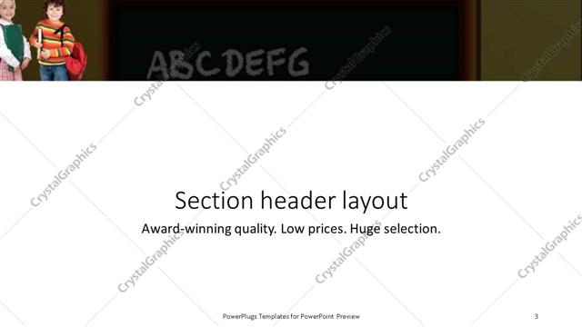 Section Header presentation slide layout