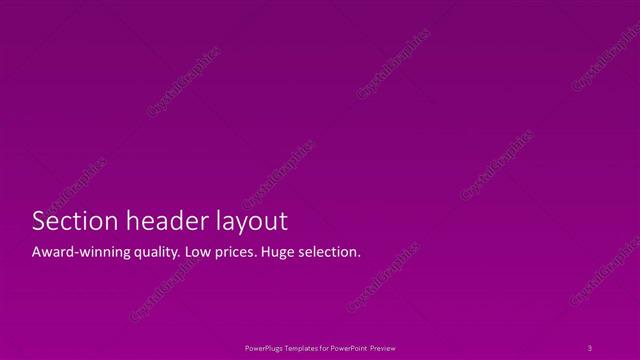 Section Header presentation slide layout