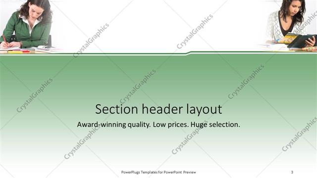 Section Header presentation slide layout