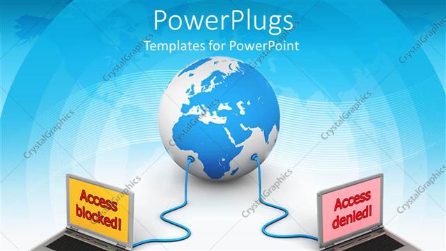  Presentation with connected world - Two laptops connected to a globe