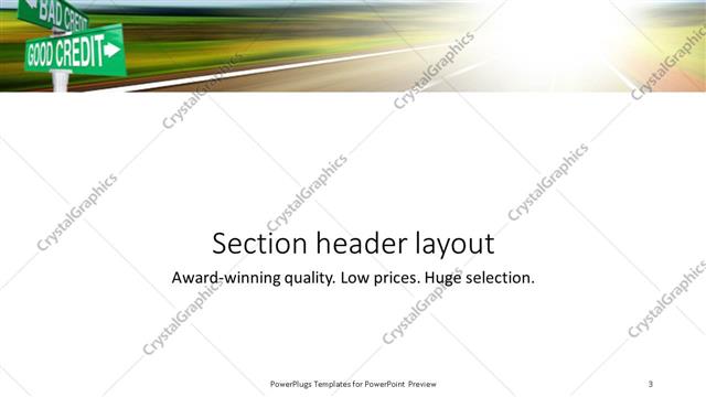 Section Header presentation slide layout