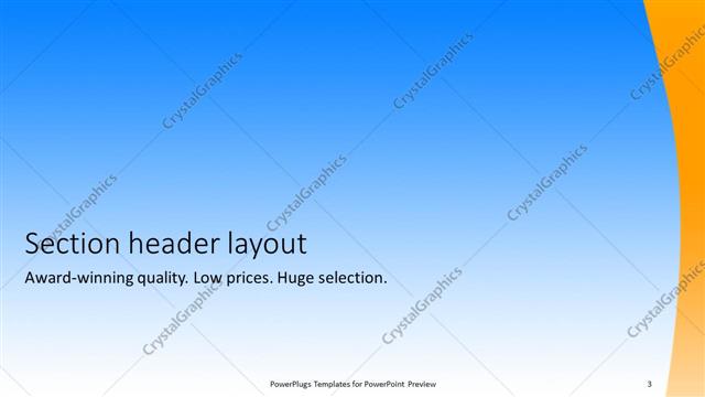 Section Header presentation slide layout