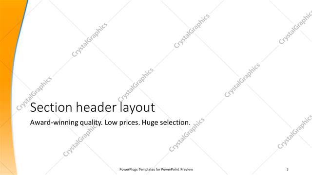 Section Header presentation slide layout