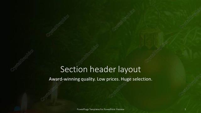 Section Header presentation slide layout