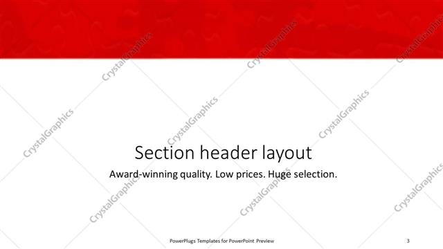 Section Header presentation slide layout