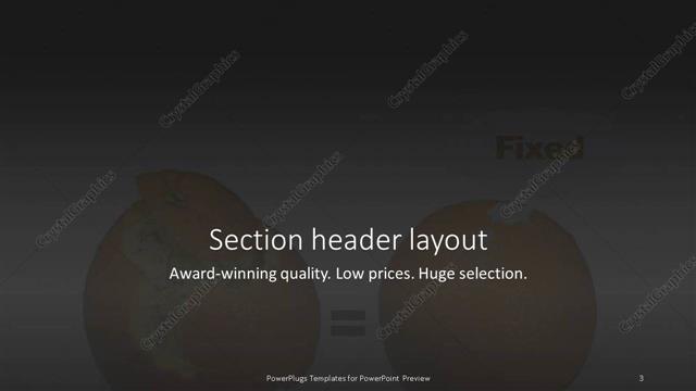 Section Header presentation slide layout