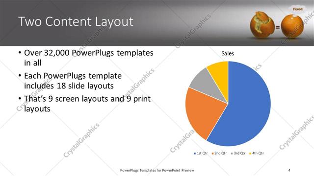 Two Content presentation slide layout