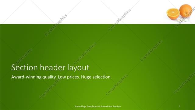 Section Header presentation slide layout