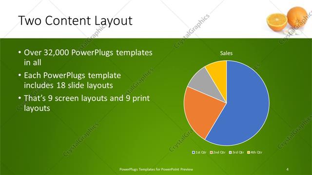 Two Content presentation slide layout