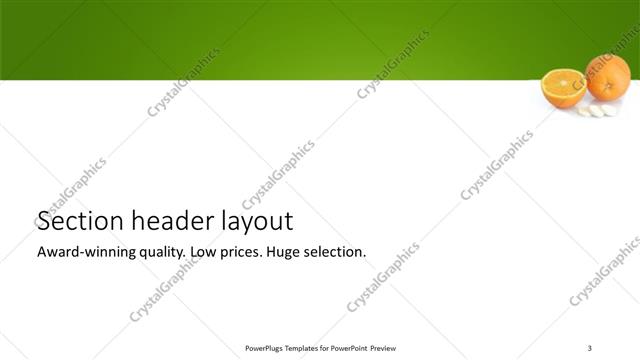 Section Header presentation slide layout