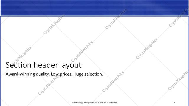 Section Header presentation slide layout