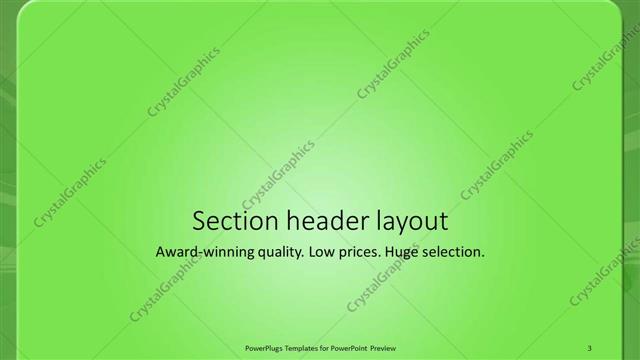 Section Header presentation slide layout
